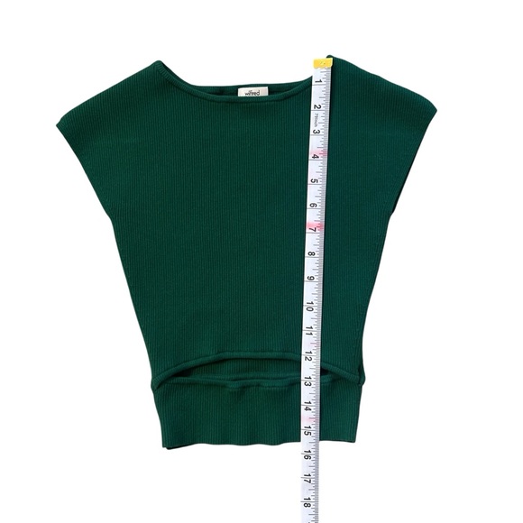 Aritzia Wilfred Ribbed Sweater Jacine Green Cut-Out Knit Top - Picture 5 of 10